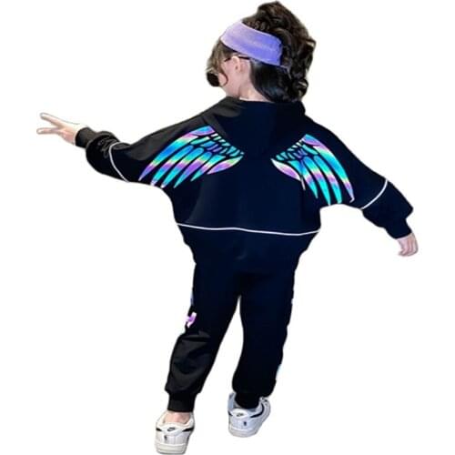 Girl Outfit Pants Clothing Sets Halloween Christmas Party Kids Light Up Reflective Safety Sport Suits Fashion Sexy Two Piece Set