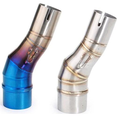 TKOSM Motorcycle Exhaust Middle Pipe Stainless Steel Muffler Link Pipe Section Adapter Pipe for Kawasaki Ninja 350