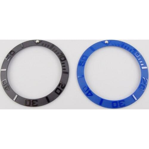High quality 39.8mm Brushed Black/Blue Watch Bezel Insert fit 40mm Watch