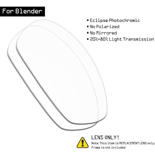 SmartVLT Sunglasses Replacement Lenses for Oakley Blender - Eclipse Grey Photochromic