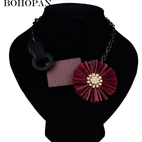 Hot Sale 2018 New Arrival Bohemia Jewelry Big Flower Necklaces & Pendants Women Chokers statement Necklace Fashion Bijoux Femme