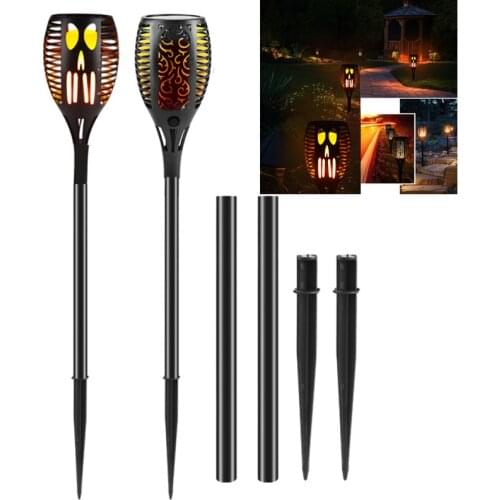 12/33/51/72/96 Lamp Beads Solar Flame Flickering Torch Waterproof Dancing Flame Solar Lights Outdoor Solar Tiki Torches Dropship
