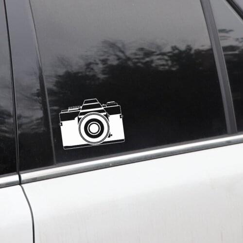 14CM*10CM Cartoon Photo Art Vintage Old Camera Vinyl Black/Silver Car Sticker C22-0839