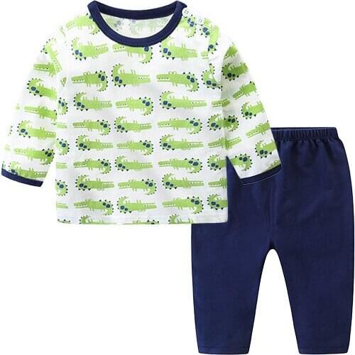 2pcs Long Sleeves T-shirt Child Pants Cotton Kids Pajamas Spring Tops Children Boy Clothes Sets
