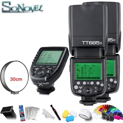 2x Godox TT685O Camera flash 2.4G 1/8000s HSS TTL GN60 Flash Speedlite + Xpro-O Wireless Transmitter for Olympus Panasonic Lumix