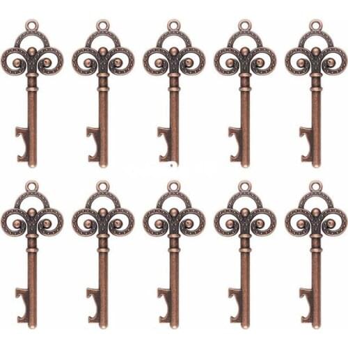500PCS key Shaped Bottle Opener Keychain Shaped Zinc Alloy Copper Silver Color Key Ring Beer Bottle Opener Unique Creative Gift