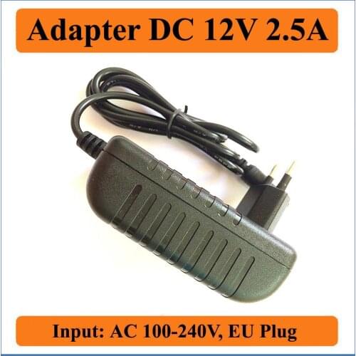 12V 2.5A EU Plug AC DC Adapter AC100-240V to DC 12V 2500mA Power Supply Charger For Led Strips Light AC/DC Adapter Cord Plug