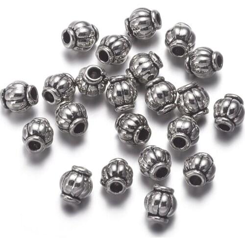 Tibetan Silver Alloy Pumpkin Beads Spacer Beads DIY Handmade Beaded Bracelet Accessories charms for bracelet making jewelry