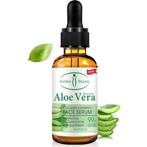 99% Aloe Vera Face Serum Oil Control After Sun Repair Moisturizing Facial Essence Pore Shrinkage Anti Aging Skin Care Solution