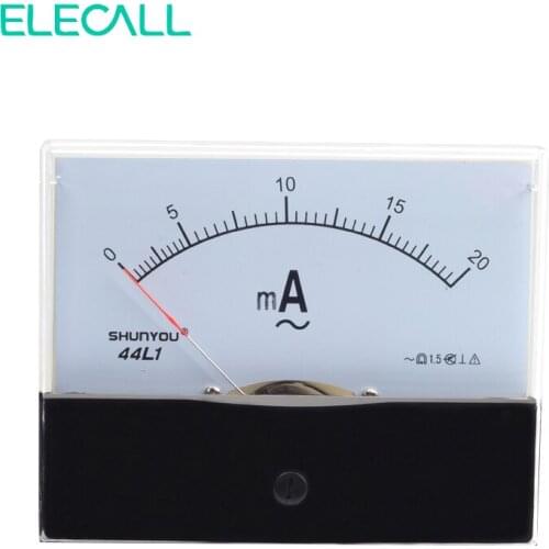 ELECALL 44L1 20mA Rectangle Panel AC 0-30A Analog Ammeter Amper Meter Gauge Class 2.5 Accuracy