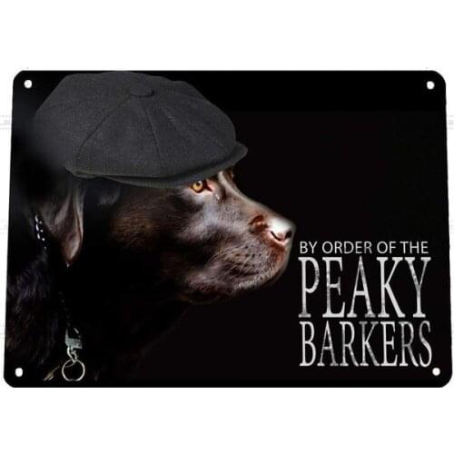 Artylicious Peaky Barkers Labrador Sign Funny Blinders Dog A4 Metal Tin Sign (20*30cm)