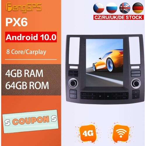 For Infiniti FX35 FX45 2006-2009 Car GPS Navigator Android Radio Tesla Style Multimedia Head Unit 4G+64G IPS Carplay Autostereo