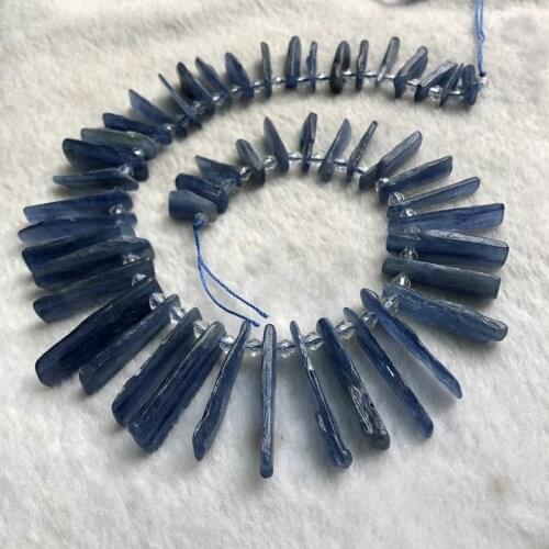 Wholesale 1string of 15.5" 100% Natural Blue Kyanite Beads,15-40mm Long Chips Raw Nugget Beads for jewelry diy