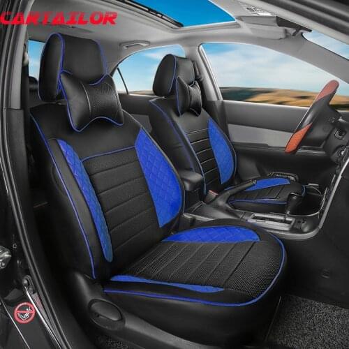 CARTAILOR black PU leather automobiles seat covers for Mini accessories for cars seat protector custom fit seat cover supports