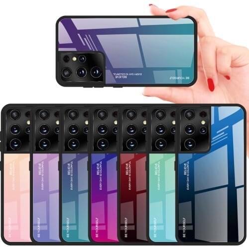 Tempered Glass Case For Samsung Galaxy S21 Ultra Plus Gradient Case For Samsung S21 Plus Luxury hard Cover For S21Ultra S21Plus