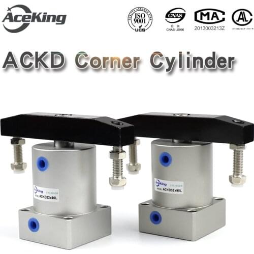 ACKD press rotary cylinder ackdr25/32/50/63/40x90 180 degree bilateral platen industrial clamping pneumatic cylinder ACKDR25X90