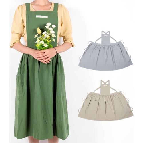 Flower Shop Simple and Fresh Washed Cotton Hemp Field Gardening Apron Vest Style Fine Art Oil Painting Artist Work Clothes