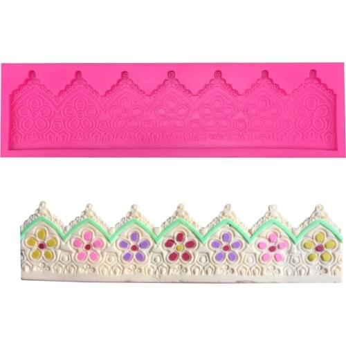 DIY lace silicone cake mold chocolate fudge cake decoration tools baking utensils F0332