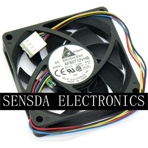 For delta AFB0712VHB 7015 70mm x 70mm x 15mm DC Brushless PWM Cooler Cooling Fan 12V 0.55A 4Wire 4Pin Connector