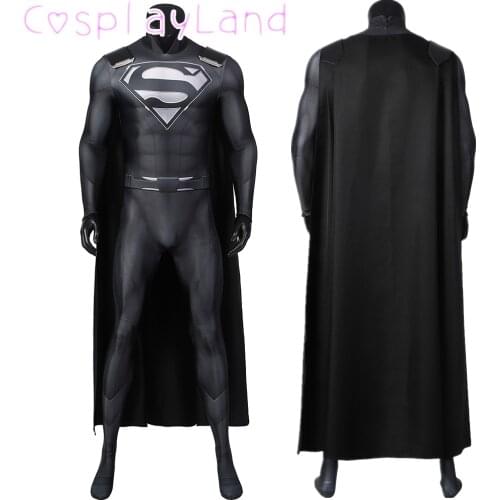 Else Worlds Kal El Black Costume 3D Printing Jumpsuit Black Suit Superhero Spandex Bodysuit Halloween Cosplay Zentai Outfit