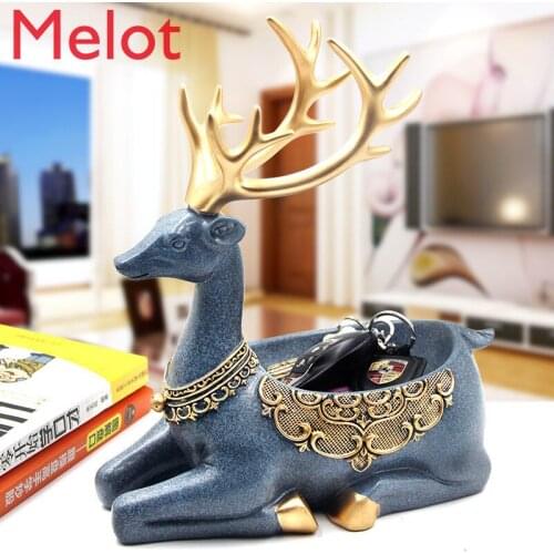 European High-End Key Storage Decoration Creative Home Living Room Desktop Key Storage Box Deer Decoration