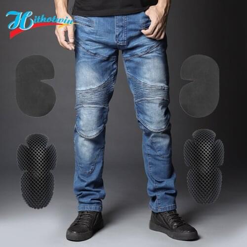 Hot sale Hi-718 Blue motorcycle Jeans leisure motorcycle mens cross-country outdoor riding jeans select protective equipment kn