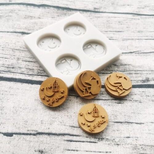 Eid Mubarak Arabic Font Moon Silicone Cake Fondant Mold Chocolate Sugar Craft Mould DIY Baking Tools Decoration