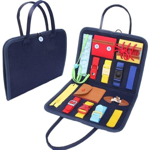 Montessori Toys Baby Business Board Basic Skills Activity Board Educational Learning Aids Toy Wooden Toys Game Puzzle Block