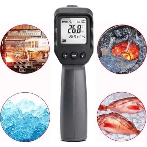 Laser Thermometer Digital Pyrometer Infrared Thermometer -50~1600 Degree Non-contact Double Laser Non-contact Laser Thermometer