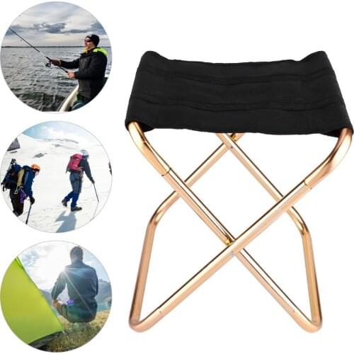 Load 100KG Lightweight Outdoor Compact Portable Aluminium Alloy Folding Fishing Stool Collapsible Camping Seats Hiking Stool