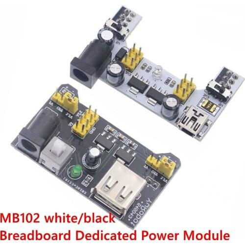 MB102 Solderless Breadboard Power Supply Module for Arduino Nano 3.3V 5V MB102 white/black Breadboard Dedicated Power Module
