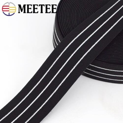 Meetee 5/10meters 4cm Nylon Stripe High Elasticity Band Stretch Rubber Band Web DIY Bags Clothing Belt Sewing Decor Accessories