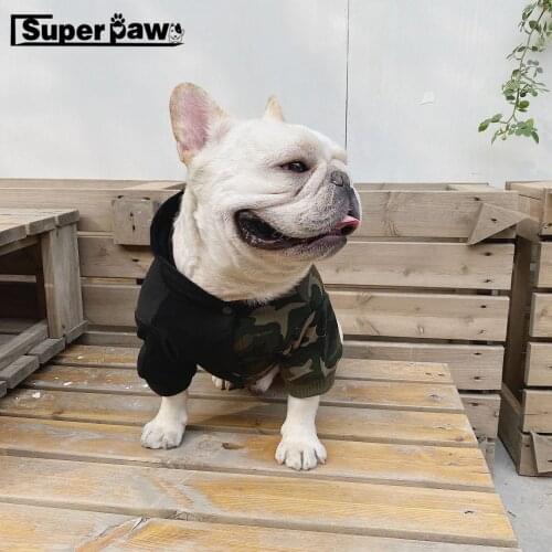 Fashion Camouflage Dog Clothes Pet Puppy Hoodie Coat French Bulldog Schnauzer Chihuahua Jacket for Small Medium Large Dogs YBC06