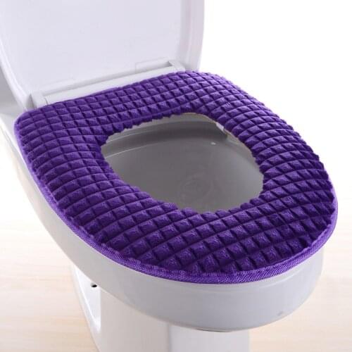 Washable Warm Toilet Seat Cover Toilete Accessories Soft Plush Zipper WC Mat Bathroom Decoration Accessories