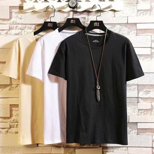 2021 Summer New Cotton Tshirt Mens T-shirt Short-sleeve Man T shirt Short Sleeve Pure Color Men t shirt T-shirts For Male Tops