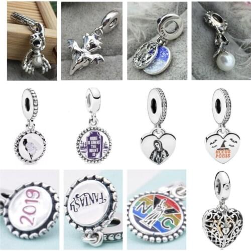 PDD DZ 42 925 Sterling Silver Spring New Charm Pendant with DIY Bracelet Necklace Jewelry Gift Carving Suitable for Women