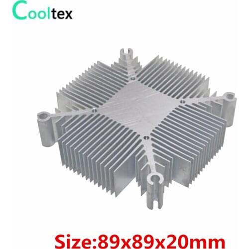 DIY LED Heatsink 89x89x20mm Pure Aluminium Heat sink Radiator Cooler for LED Light Cooling Heat Dissipation