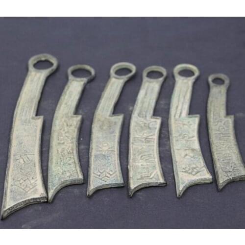 Rare Asian 6 Chinese ancient China copper knife currency free freight