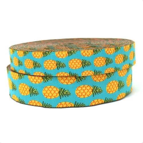 Christmas dog clothes accessories blue pineapple 16mm 5/8" and 22mm 7/8" Woven Jacquard ribbon 2016 New clothing accessories