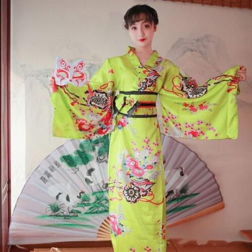 Japanese Traditional Kimono Yukata Dresses Summer Cosplay Costumes for Women Japan Floral Print Cardigan Obi Dress Sreetwear