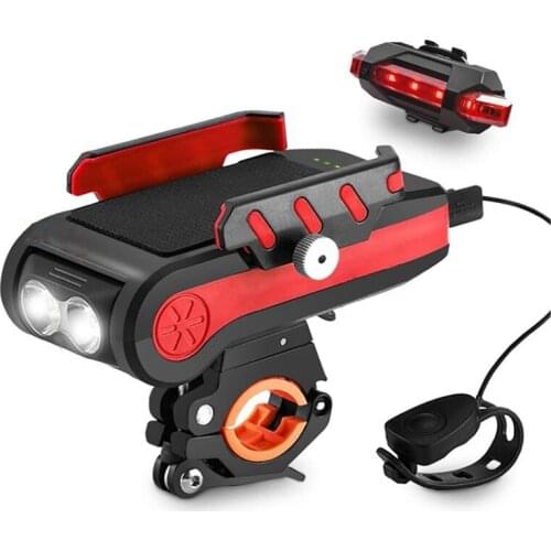 4 in 1 Bike Lights with Double Super Bright T6 Lamp,1100 Lumen,4000MAh,for Mountain Bike,Road Bike,Dirt Bike & Trek Bike
