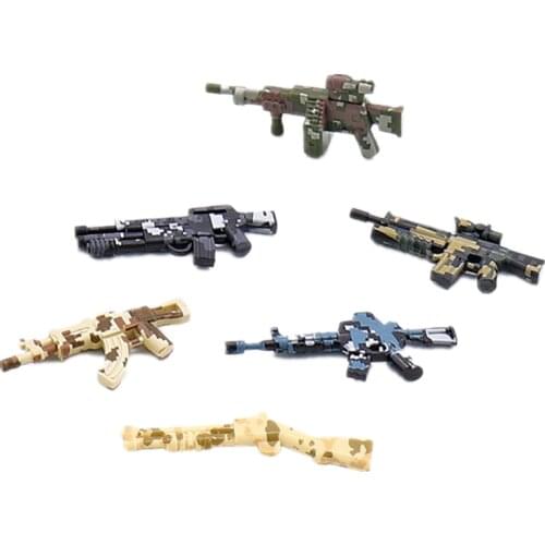 Military Accessories Guns Building Blocks Ak47 Camo Carbine Submachine Gun SWAT Army Parts MOC Bricks Toys for Children C185