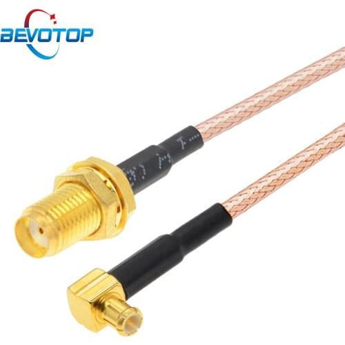 100PCS SMA Female Bulkhead Jack to MCX Male Right Angle RG316 Pigtail RF Coaxial Cable MCX to SMA Extension Cable Coax Jumper
