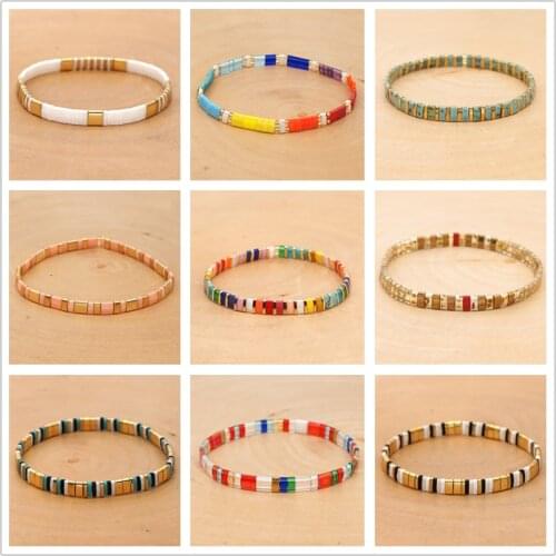 2020 Miyuki Tila Bracelets Niche Mix Colors Tila Bead Bracelets for Women Jewelry Trendy Charm Wrap Tila Delica Beads Boho