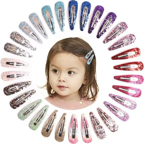 30PCS Cute Sequins Hair Clips For Sweet Girls Handmade Hairpins Boutique Barrettes Headwear Kids Hair Accessories
