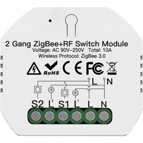 3A 2 Way Wireless Remote Control Zigbee 3.0 Intelligent Auto On Off Light Smart Switch with Amazon Alexa Google Home Siri App