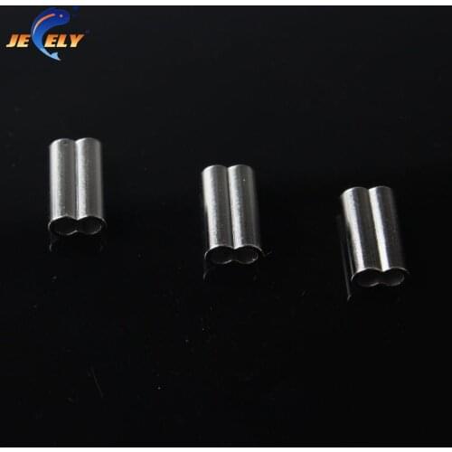 50pcs/bag 0.8mm-2.4mm double brass copper tube for spearfishing long line fishing nylon line
