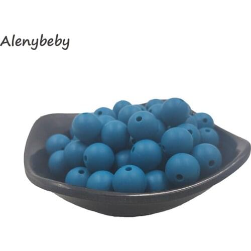 Biscay Bay Color Food Grade Silicone Round Bead 12/15mm Baby Teething Necklace DIY Pacifier Chain Care Infan Teether Product