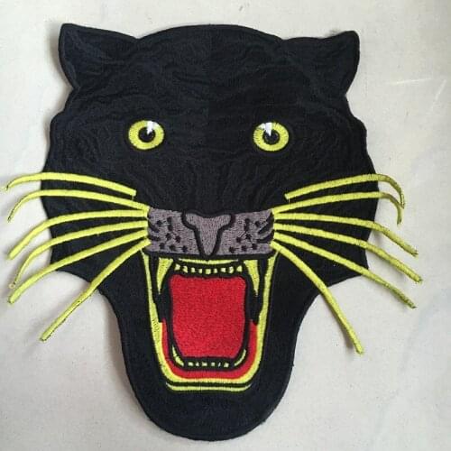 Black Embroidery Leopard Patches High Quality Sew-on Clothes Patch DIY Grament Accessories Fashion Embroidered Patches Large new