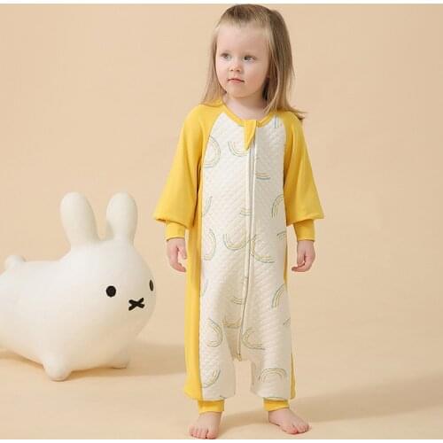 Childrens Sleeping Bag Romper Autumn Winter Baby Anti-Kick is Constant Temperature Split-Leg Baby Cotton Warm One-Piece Clothes